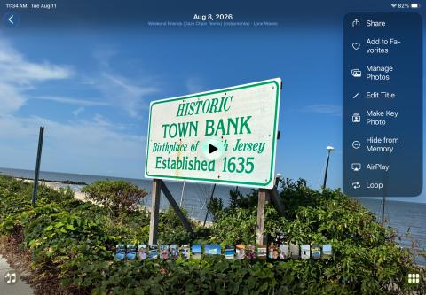 A welcome sign at the New Jersey shore